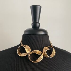 Elegant Gold Hammered Necklace Set